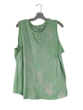 Time & Tru Tank Top Womens XL Green Tie Dye Sleeveless Muscle Lightweight